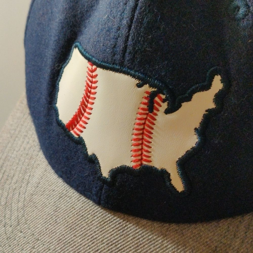 AMERICANISM BASEBALL American Favorite pastime 7 1/2 Sized Hat Red/White/Blue - Picture 2 of 8